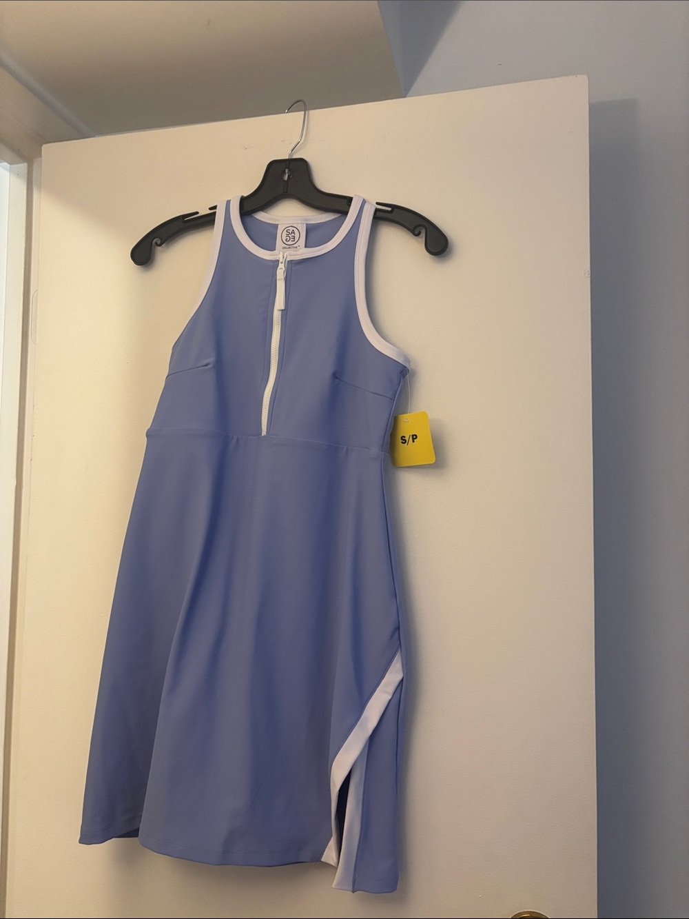 SAGE Periwinkle Athletic Dress with White Trim